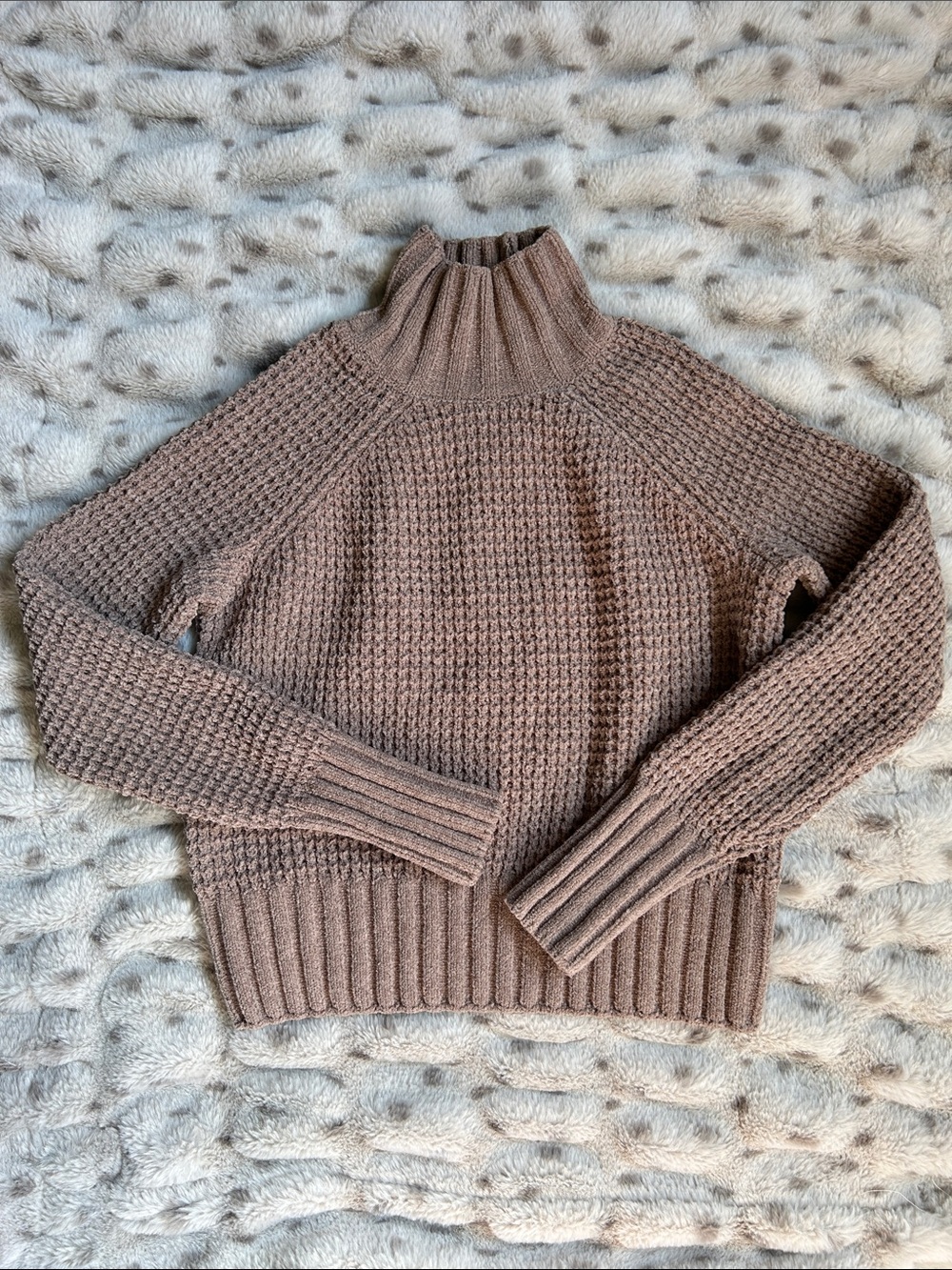 Hippie Rose Knit Mock Neck Sweater - Taupe